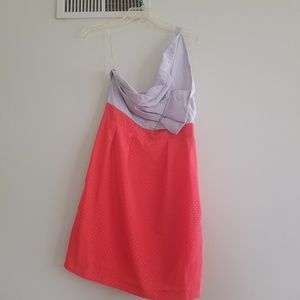 Esley red and grey one shoulder dress -M